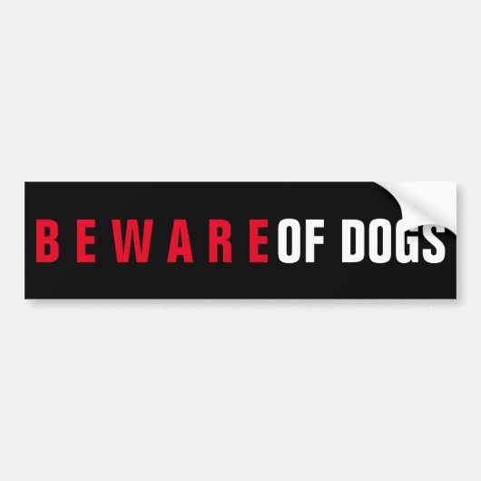 PAS OP VOOR HONDEN GLANZENDE STICKER (Voorkant)