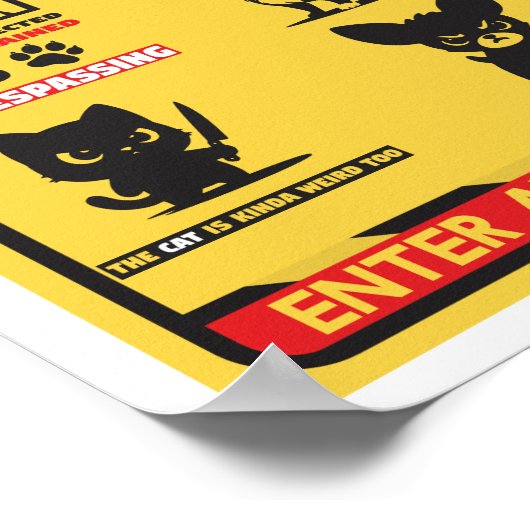 Pas op voor honden poster (Hoek)