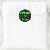 Pas op voor honden ronde sticker (Tas)