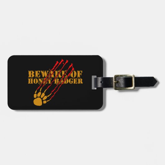 Pas op voor honingbadger bagagelabel (Voorkant horizontaal)