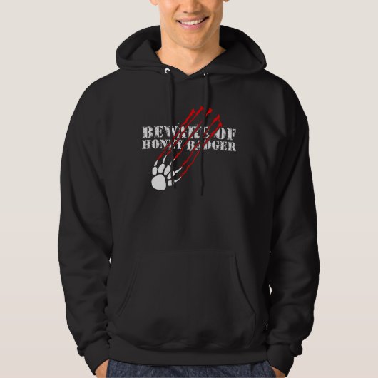 Pas op voor honingbadger hoodie (Voorkant)