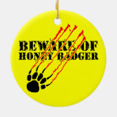 Pas op voor honingbadger keramisch ornament (Achterkant)