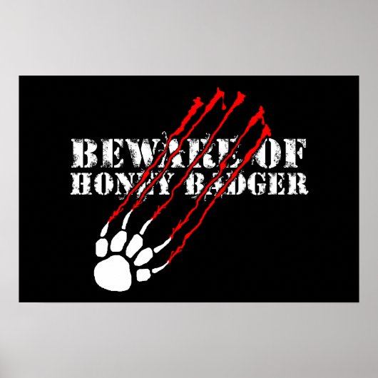 Pas op voor honingbadger poster (Voorkant)
