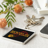 Pas op voor honingbadger sleutelhanger (Zijkant)