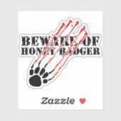 Pas op voor honingbadger sticker (Vel)