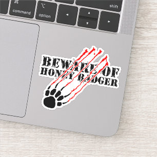 Pas op voor honingbadger sticker