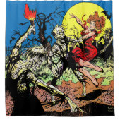Pas op voor  Horror Comics Graveyard Zombie Douchegordijn (Voorkant)