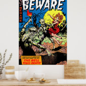 Pas op voor  Horror Comics Graveyard Zombie Poster (Keuken)