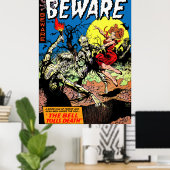 Pas op voor  Horror Comics Graveyard Zombie Poster (Thuiskantoor)