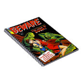 Pas op voor  horror Comics Groene Zwemmetjes Notitieboek (Rechterzijde)