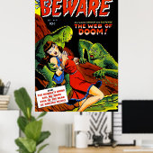 Pas op voor  horror Comics Groene Zwemmetjes Poster (Thuiskantoor)