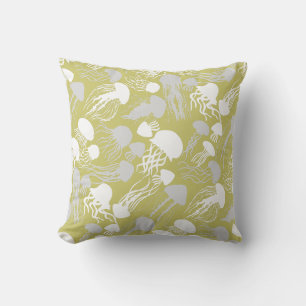 Pas op voor Jellyfish.w.b L Yellow BG Kussen