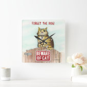 Pas op voor katten vierkante klok (Huis)