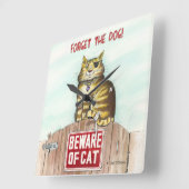 Pas op voor katten vierkante klok (Hoek)
