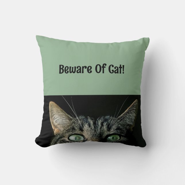 Pas Op Voor Katten Vierkante Kussen (Voorkant)