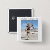 Pas op voor Krampus! Vierkante Button 5,1 Cm (Voorkant /achterkant)