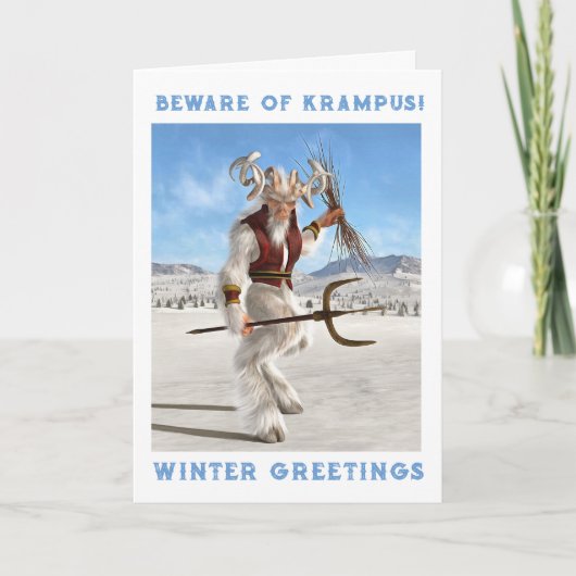 Pas op voor Krampus! Vouw- Kaart (Voorkant)