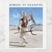 Pas op voor Krampus! Wijn Etiket (Enkel label)