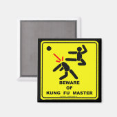PAS OP VOOR KUNG FU MASTER MAGNEET (Voorkant / Achterkant)