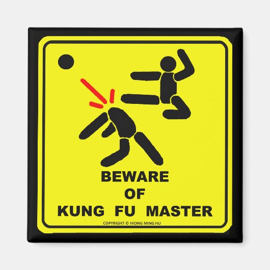 PAS OP VOOR KUNG FU MASTER MAGNEET (Voorkant)