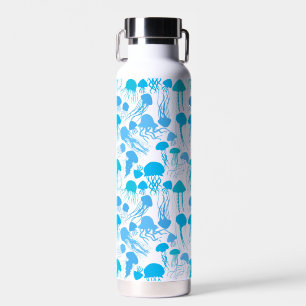 Pas op voor kwallen. L Blue.b No BG Waterfles