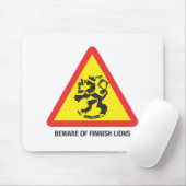 Pas op voor Leeuwen Muismat (Met muis)