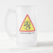 Pas op voor Leeuwen Vorst Glas Mok (Links)