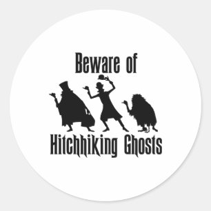 Pas op voor liftende geesten grappige Halloween ge Ronde Sticker