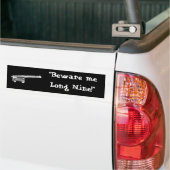 "Pas op voor me, lang negen!" Bumpersticker (Op Truck)