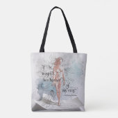 "Pas op voor mijn steek" Moderne Waterverf Feminis Tote Bag (Achterkant)