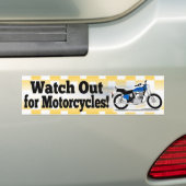 Pas Op Voor Motoren Auto Bumper Sticker Decal (Op auto)
