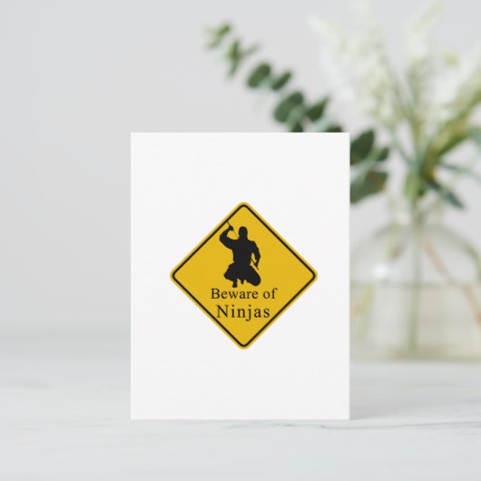 Pas op voor Ninjas Briefkaart (Staand voorkant)