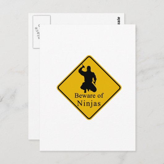 Pas op voor Ninjas Briefkaart (Voorkant / Achterkant)
