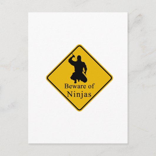 Pas op voor Ninjas Briefkaart (Voorkant)