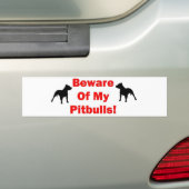 Pas op voor Pitbull Bumpersticker (Op auto)
