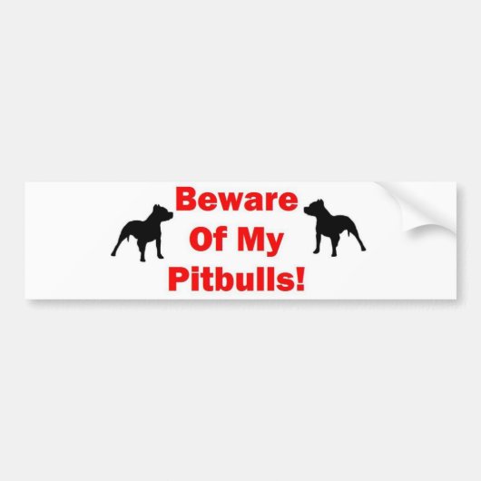 Pas op voor Pitbull Bumpersticker (Voorkant)