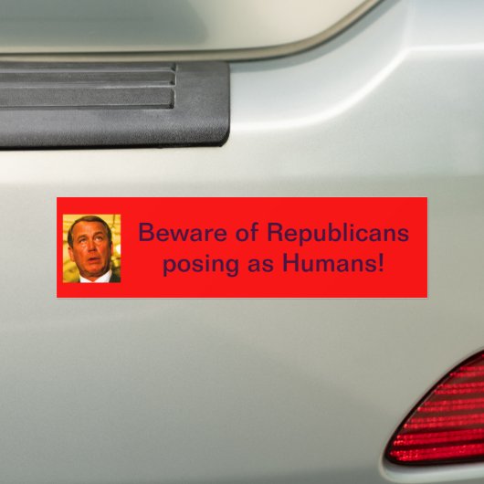 Pas op voor republikeinen bumpersticker (Op auto)