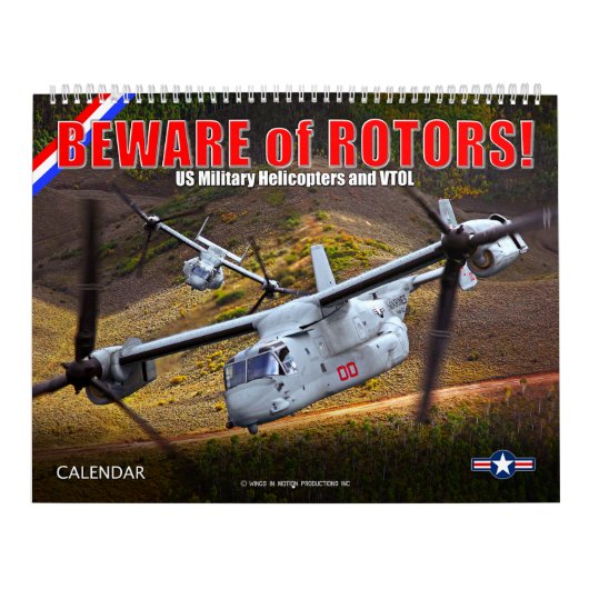 PAS OP VOOR ROTORS! Amerikaanse militaire helikopt Kalender (Hoes)