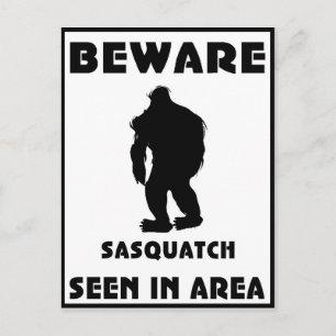 Pas op voor Sasquatch Poster Briefkaart