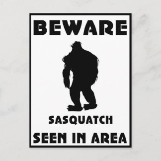 Pas op voor Sasquatch Poster Briefkaart
