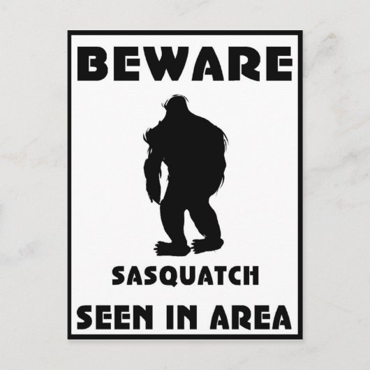 Pas op voor Sasquatch Poster Briefkaart (Voorkant)