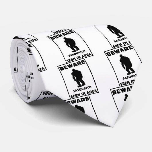 Pas op voor Sasquatch Poster Stropdas (Opgerold)