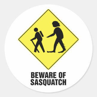 Pas op voor Sasquatch Ronde Sticker