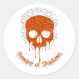 Pas op voor schaduwen ronde sticker