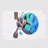 Pas op voor Schattigee heks luiaard vliegen op Bro Golfhanddoek (Horizontaal)