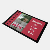 Pas op voor Schattigee Tiny Dog Sign Yorkie Deurmat (Schuin)