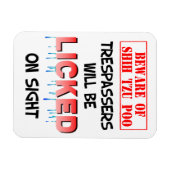 "Pas op voor Shih Tzu Poo" Magneet (Wit) (Horizontaal)