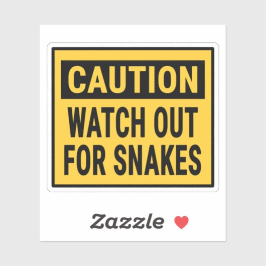 Pas op voor slangen sticker (Vel)