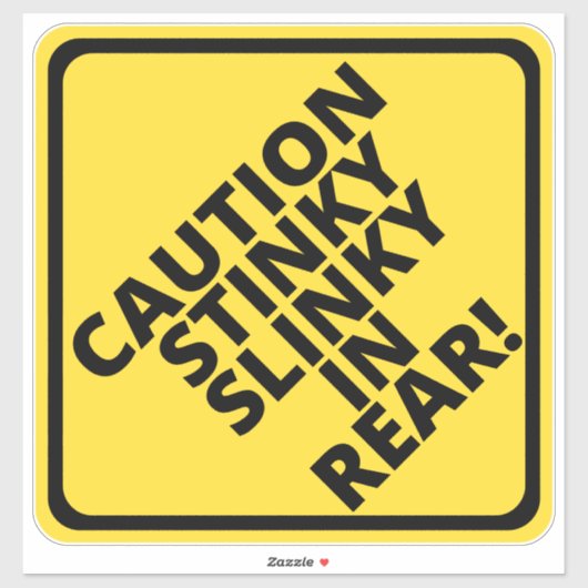 Pas op voor Stinky Slinky Achter! Sticker (Vel)