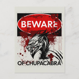 Pas op voor teken van Chupacabra Briefkaart